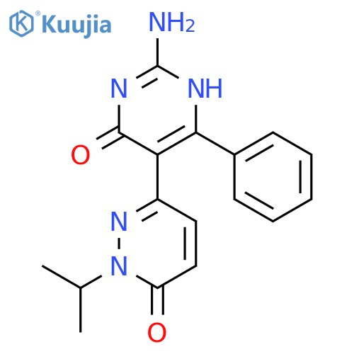 3(2H)-Pyridazinone,6-[2-amino-1,4-dihydro-4-oxo-6-phenyl-5-pyrimidinyl]-2-(1-methylethyl)- structure