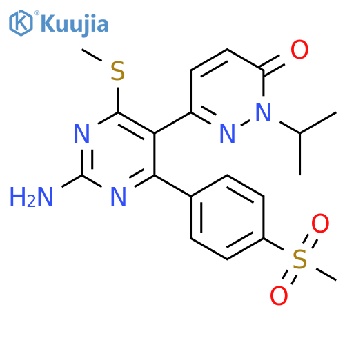 3(2H)-Pyridazinone,6-[2-amino-4-[4-(methylsulfonyl)phenyl]-6-(methylthio)-5-pyrimidinyl]-2-(1-methylethyl)- structure