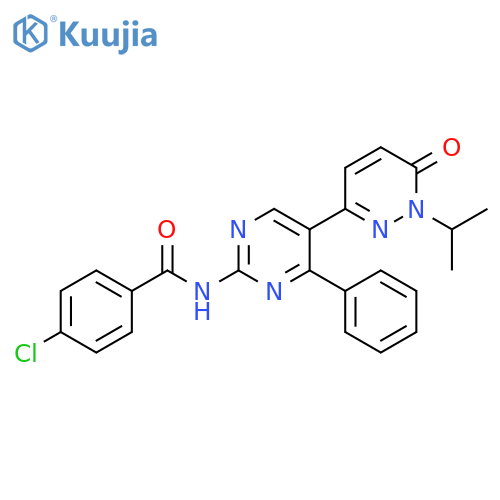 Benzamide,4-chloro-N-[5-[1,6-dihydro-1-(1-methylethyl)-6-oxo-3-pyridazinyl]-4-phenyl-2-pyrimidinyl]- structure