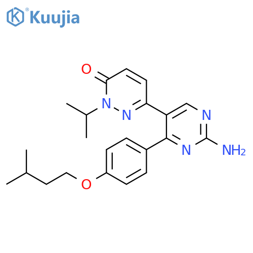 3(2H)-Pyridazinone,6-[2-amino-4-[4-(3-methylbutoxy)phenyl]-5-pyrimidinyl]-2-(1-methylethyl)- structure