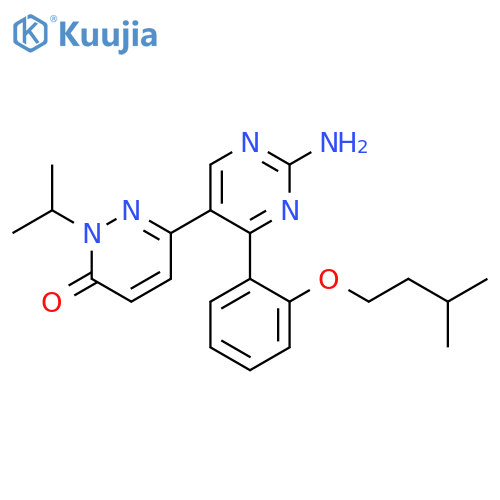 3(2H)-Pyridazinone,6-[2-amino-4-[2-(3-methylbutoxy)phenyl]-5-pyrimidinyl]-2-(1-methylethyl)- structure