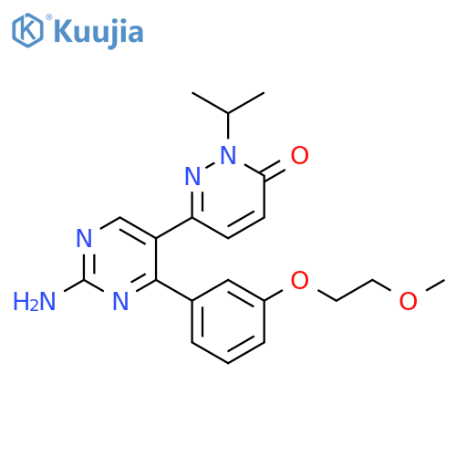 3(2H)-Pyridazinone,6-[2-amino-4-[3-(2-methoxyethoxy)phenyl]-5-pyrimidinyl]-2-(1-methylethyl)- structure
