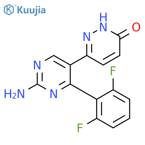 3(2H)-Pyridazinone, 6-[2-amino-4-(2,6-difluorophenyl)-5-pyrimidinyl]- structure