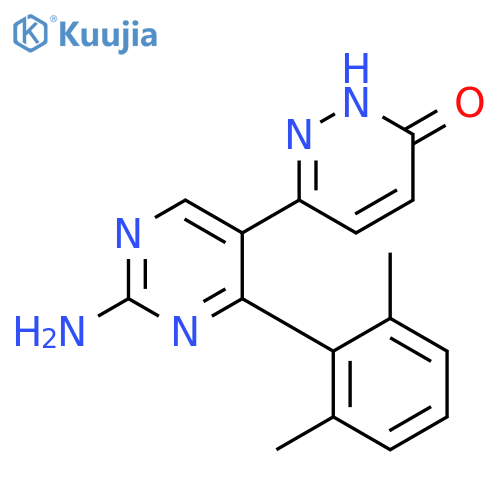 3(2H)-Pyridazinone, 6-[2-amino-4-(2,6-dimethylphenyl)-5-pyrimidinyl]- structure
