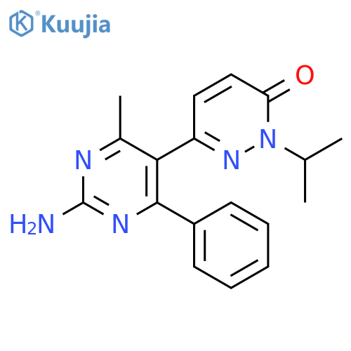 3(2H)-Pyridazinone,6-(2-amino-4-methyl-6-phenyl-5-pyrimidinyl)-2-(1-methylethyl)- structure