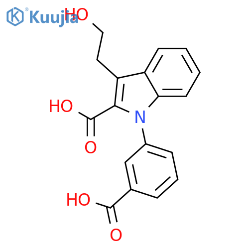 1H-Indole-2-carboxylic acid, 1-(3-carboxyphenyl)-3-(2-hydroxyethyl)- structure