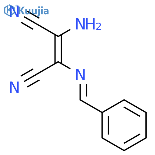 (2E)-2-amino-3-{[(E)-phenylmethylidene]amino}but-2-enedinitrile structure