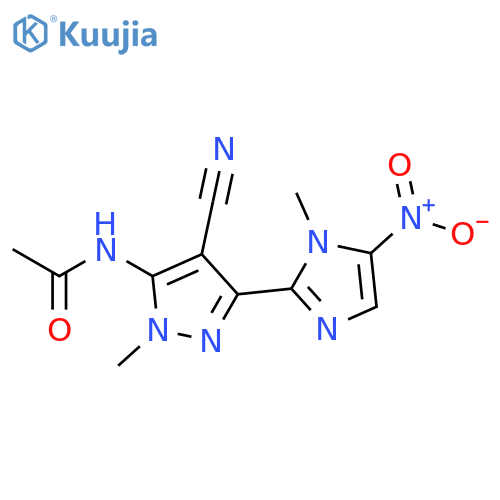Acetamide,N-[4-cyano-1-methyl-3-(1-methyl-5-nitro-1H-imidazol-2-yl)-1H-pyrazol-5-yl]- structure