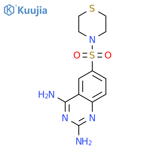 6-(thiomorpholin-4-ylsulfonyl)quinazoline-2,4-diamine structure