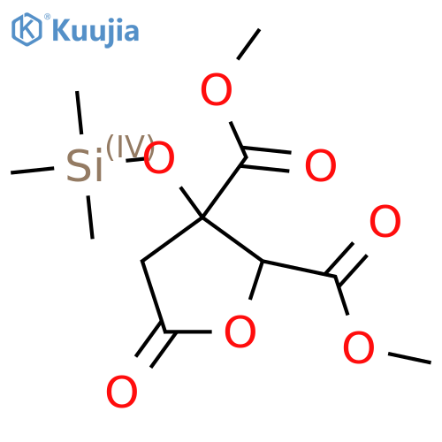 2,3-Furandicarboxylic acid, tetrahydro-5-oxo-3-[(trimethylsilyl)oxy]-, dimethyl ester structure