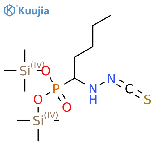 Phosphonic acid, [1-(carbonothioylhydrazino)pentyl]-, bis(trimethylsilyl) ester structure