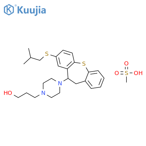 3-(4-{8-[(2-methylpropyl)sulfanyl]-10,11-dihydrodibenzo[b,f]thiepin-10-yl}piperazin-1-yl)propan-1-ol methanesulfonate (salt) structure