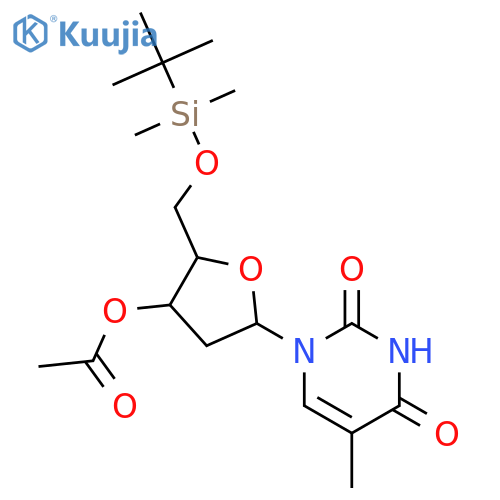 Thymidine, 5'-O-[(1,1-dimethylethyl)dimethylsilyl]-, 3'-acetate structure