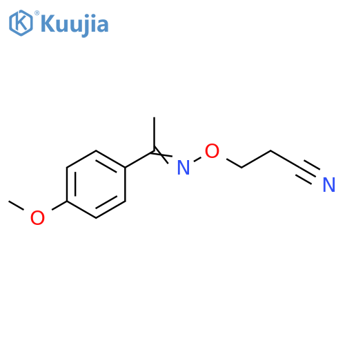 Propanenitrile, 3-[[[1-(4-methoxyphenyl)ethylidene]amino]oxy]- structure