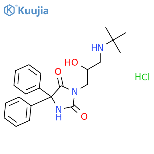 3-[3-(tert-butylamino)-2-hydroxypropyl]-5,5-diphenylimidazolidine-2,4-dione hydrochloride structure