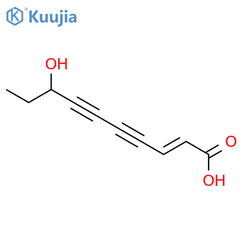 (S,E)-8-Hydroxy-2-decene-4,6-diynoic acid structure