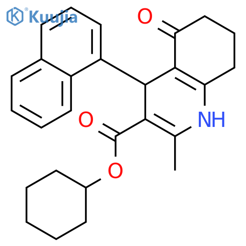 cyclohexyl 2-methyl-4-naphthalen-1-yl-5-oxo-1,4,5,6,7,8-hexahydroquinoline-3-carboxylate structure