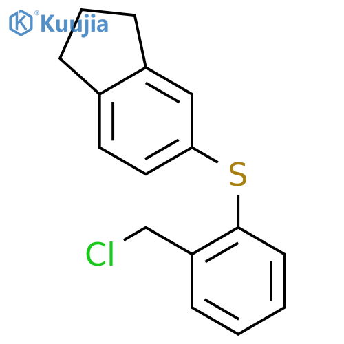 1H-Indene, 5-[[2-(chloromethyl)phenyl]thio]-2,3-dihydro- structure