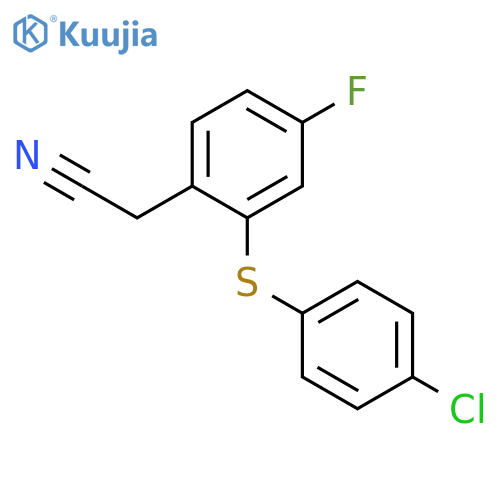 Benzeneacetonitrile, 2-[(4-chlorophenyl)thio]-4-fluoro- structure