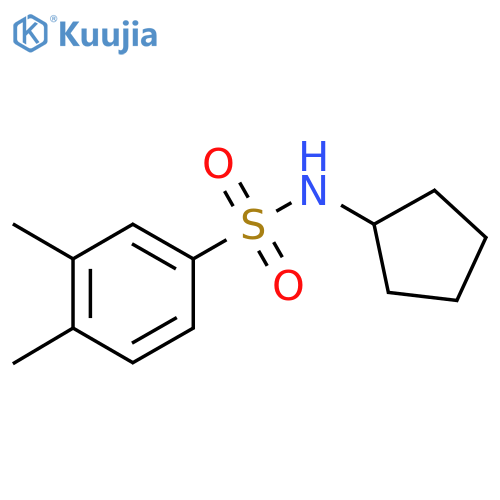 N-cyclopentyl-3,4-dimethylbenzene-1-sulfonamide structure