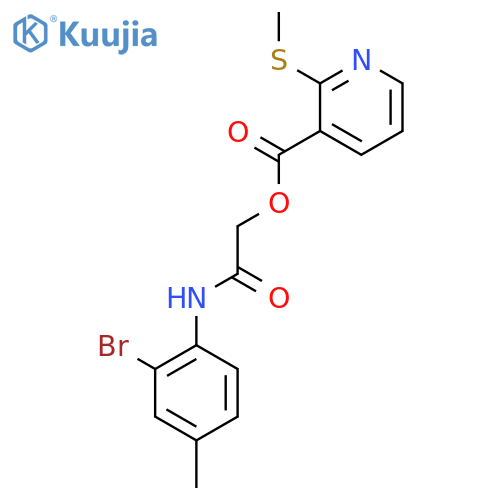 2-((2-Bromo-4-methylphenyl)amino)-2-oxoethyl 2-(methylthio)nicotinate structure