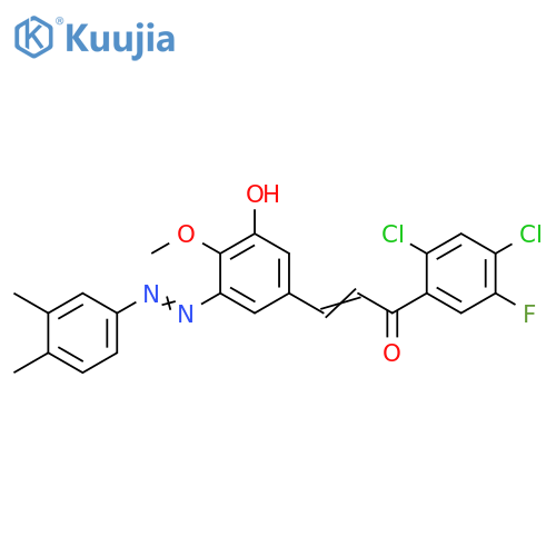2-Propen-1-one,1-(2,4-dichloro-5-fluorophenyl)-3-[3-[(3,4-dimethylphenyl)azo]-5-hydroxy-4-methoxyphenyl]- structure
