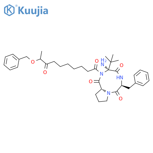 CYCLO[(2S)-2-AMINO-8-OXO-9-(PHENYLMETHOXY)DECANOYL-3-METHYL-D-VALYL-L-PHENYLALANYL-D-PROLYL] structure
