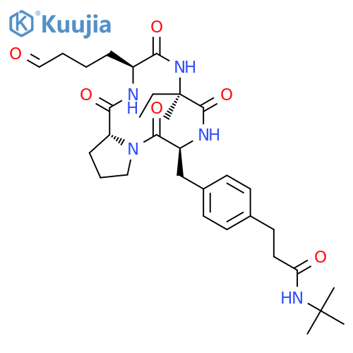 CYCLO[L-ISOVALYL-4-[3-[(1,1-DIMETHYLETHYL)AMINO]-3-OXOPROPYL]-L-PHENYLALANYL-D-PROLYL-6-OXO-L-NORLEUCYL] structure