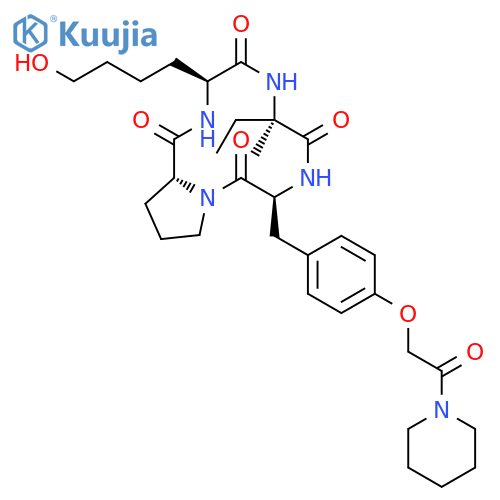 CYCLO[L-ISOVALYL-O-[2-OXO-2-(1-PIPERIDINYL)ETHYL]-L-TYROSYL-D-PROLYL-6-HYDROXY-L-NORLEUCYL] structure