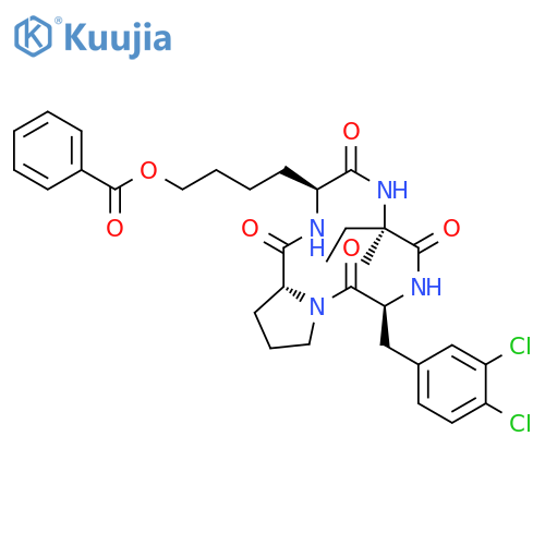 CYCLO[L-ISOVALYL-3,4-DICHLORO-L-PHENYLALANYL-D-PROLYL-6-(BENZOYLOXY)-L-NORLEUCYL] structure
