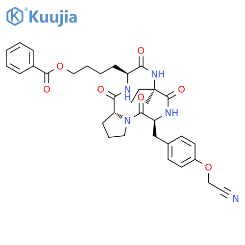 CYCLO[L-ISOVALYL-O-(CYANOMETHYL)-L-TYROSYL-D-PROLYL-6-(BENZOYLOXY)-L-NORLEUCYL] structure