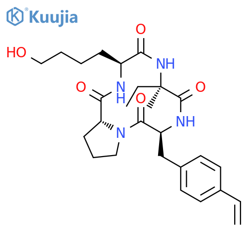 Cyclo(L-isovalyl-4-ethenyl-L-phenylalanyl-D-prolyl-6-hydroxy-L-norleucyl) structure