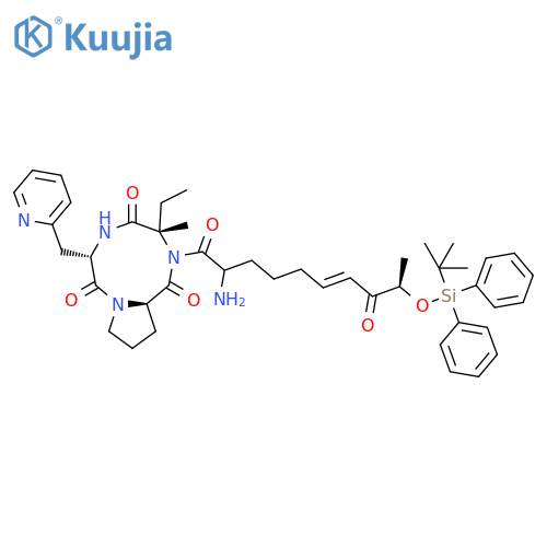 CYCLO[3-(2-PYRIDINYL)-L-ALANYL-D-PROLYL-(2S,6E,9R)-2-AMINO-9-[[(1,1-DIMETHYLETHYL)DIPHENYLSILYL]OXY]-8-OXO-6-DECENOYL-L-ISOVALYL] structure