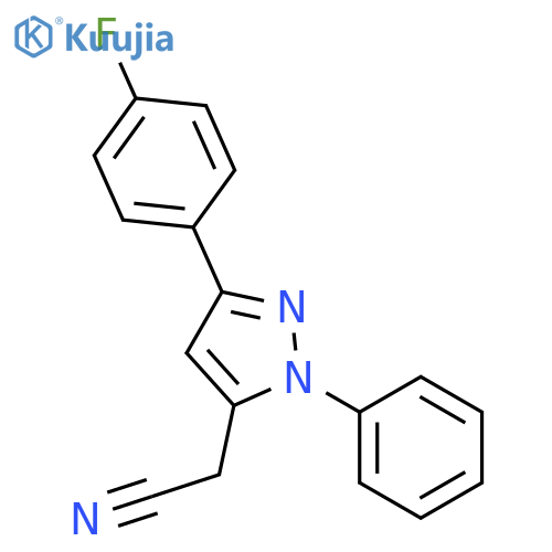 1H-PYRAZOLE-5-ACETONITRILE, 3-(4-FLUOROPHENYL)-1-PHENYL- structure