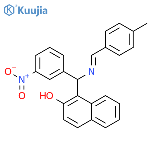 2-Naphthalenol,1-[[(E)-[(4-methylphenyl)methylene]amino](3-nitrophenyl)methyl]- structure