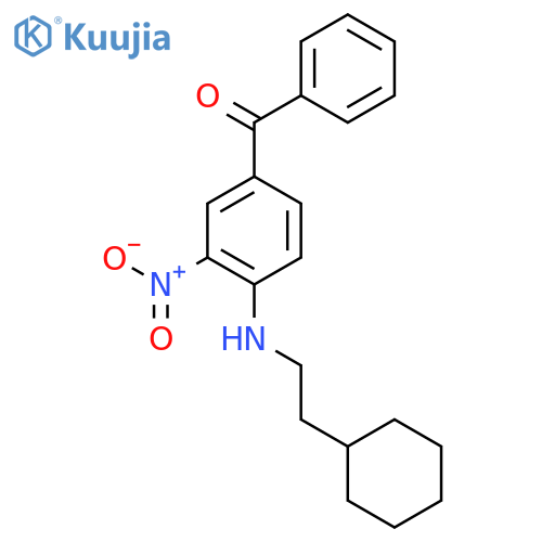 Methanone, [4-(cyclohexylethylamino)-3-nitrophenyl]phenyl- structure