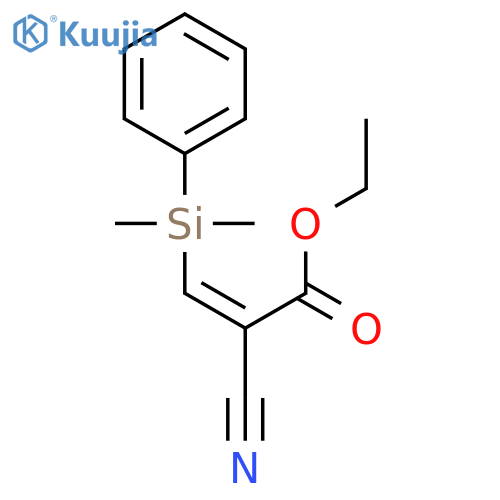 Ethyl 2-cyano-3-[dimethyl(phenyl)silyl]prop-2-enoate structure