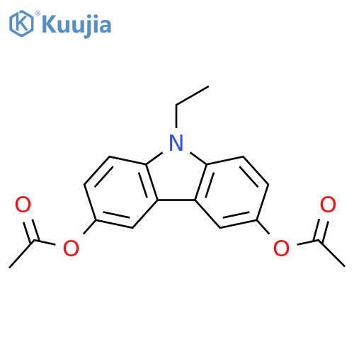 9H-Carbazole-3,6-diol, 9-ethyl-, diacetate (ester) structure