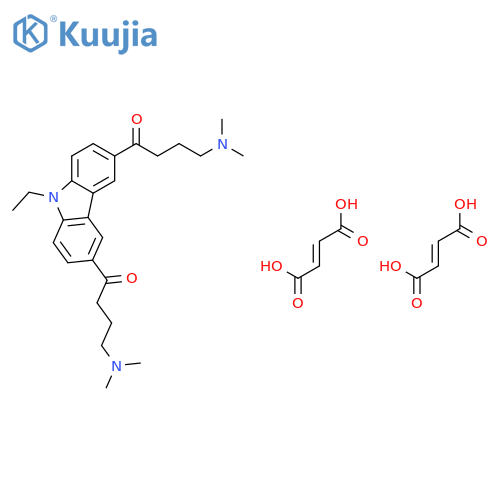 but-2-enedioic acid; 4-dimethylamino-1-[6-(4-dimethylaminobutanoyl)-9-ethyl-carbazol-3-yl]butan-1-one structure