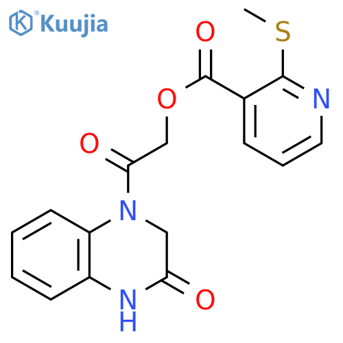 2-oxo-2-(3-oxo-1,2,3,4-tetrahydroquinoxalin-1-yl)e thyl 2-(methylsulfanyl)pyridine-3-carboxylate structure