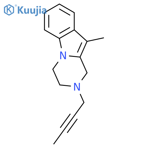 Pyrazino[1,2-a]indole, 2-(2-butynyl)-1,2,3,4-tetrahydro-10-methyl- structure
