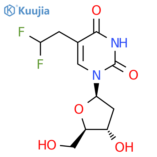 5-(2,2-difluoroethyl)-1-[(2R,4S,5R)-4-hydroxy-5-(hydroxymethyl)oxolan-2-yl]pyrimidine-2,4-dione structure