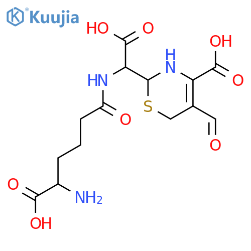 2H-1,3-Thiazine-2-aceticacid, a-[(5-amino-5-carboxy-1-oxopentyl)amino]-4-carboxy-5-formyl-3,6-dihydro-,stereoisomer structure
