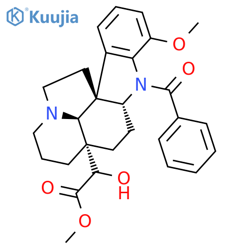 Methyl 2-[(1R,9R,12S,19S)-8-benzoyl-6-methoxy-8,16-diazapentacyclo[10.6.1.01,9.02,7.016,19]nonadeca-2(7),3,5-trien-12-yl]-2-hydroxyacetate structure