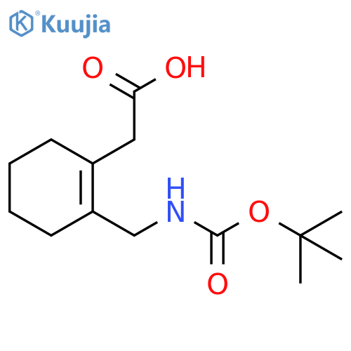 1-Cyclohexene-1-acetic acid,2-[[[(1,1-dimethylethoxy)carbonyl]amino]methyl]- structure