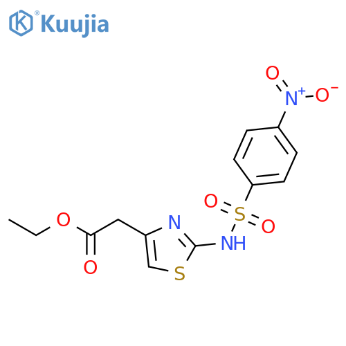 ethyl (2-{[(4-nitrophenyl)sulfonyl]amino}-1,3-thiazol-4-yl)acetate structure