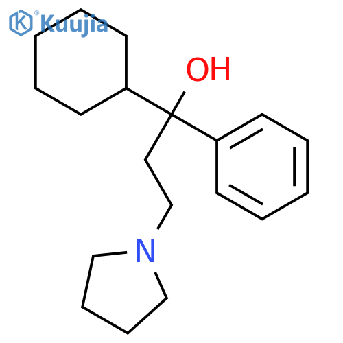 (+)-1-cyclohexyl-1-phenyl-3-pyrrolidino-propan-1-ol structure