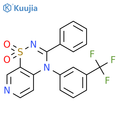 3-phenyl-4-[3-(trifluoromethyl)phenyl]-4H-pyrido[4,3-e][1,2,4]thiadiazine 1,1-dioxide structure