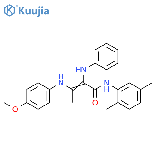 2-Butenamide,N-(2,5-dimethylphenyl)-3-[(4-methoxyphenyl)amino]-2-(phenylamino)- structure