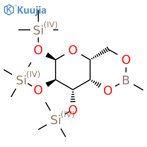 alpha-D-Galactopyranose, 1,2,3-tris-O-(trimethylsilyl)-, cyclic methylboronate structure